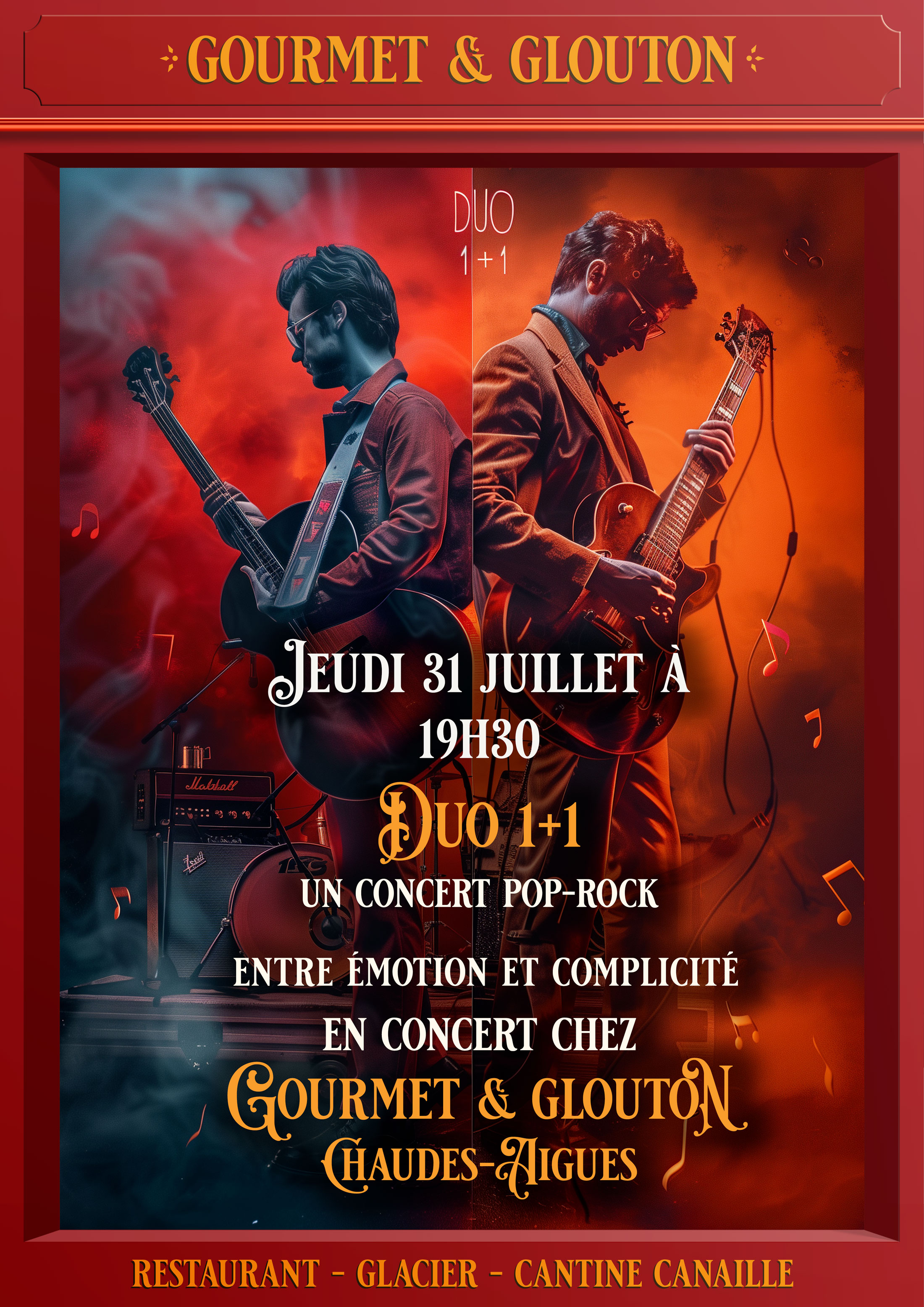 Restaurant, gastronomie, Auvergnate, plats, canaille, Chaudesaigues,  Chaudes-Aigues, Gourmet & Glouton, fête, musique