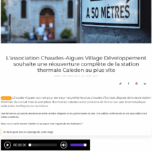 Radio Totem - CAVD souhaite une réouverture complète de la station thermale Caleden au plus vite