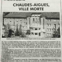 La Dépêche - Chaudes-Aigues, ville morte