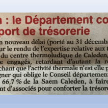 L’Union du Cantal - Caleden : le Département contraint à un apport de trésorerie