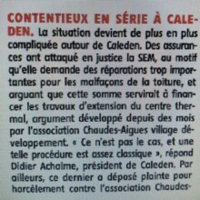La Montagne - Contentieux en série à Caleden