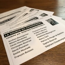 Le bulletin de vote de la liste La source du changement