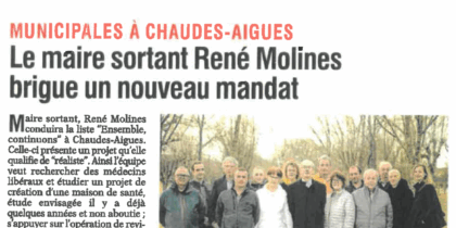 L’Union du Cantal - Le maire sortant René Molines brigue un nouveau mandat