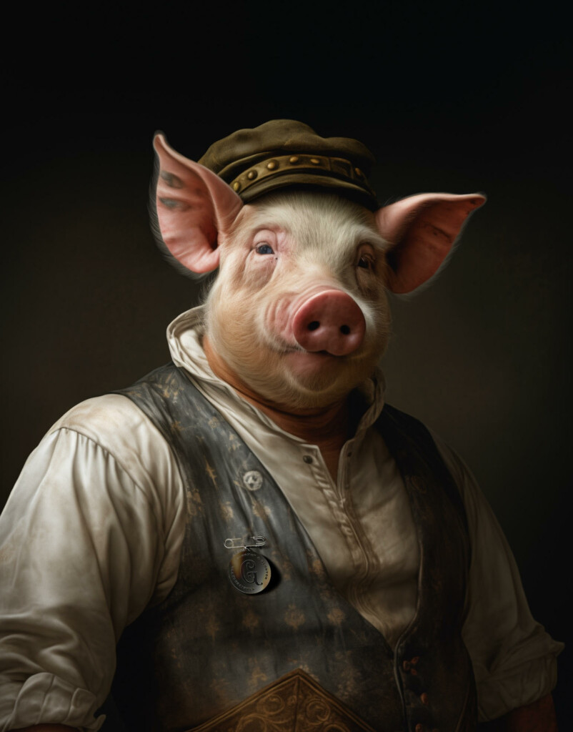 Portrait de Glouton, personnage emblématique de Gourmet & Glouton à Chaudes-Aigues, inspiré de la cuisine populaire et de la gourmandise française.