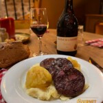 restaurant, gastronomie, charcuterie, boudin, noir, pommes, cuisine, Auvergnate, plats, canaille, Chaudesaigues, Chaudes-Aigues - Gourmet & Glouton