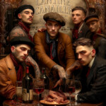 Groupe de clients attablés dans une ambiance bistrot conviviale, esprit de partage et de discussion au restaurant