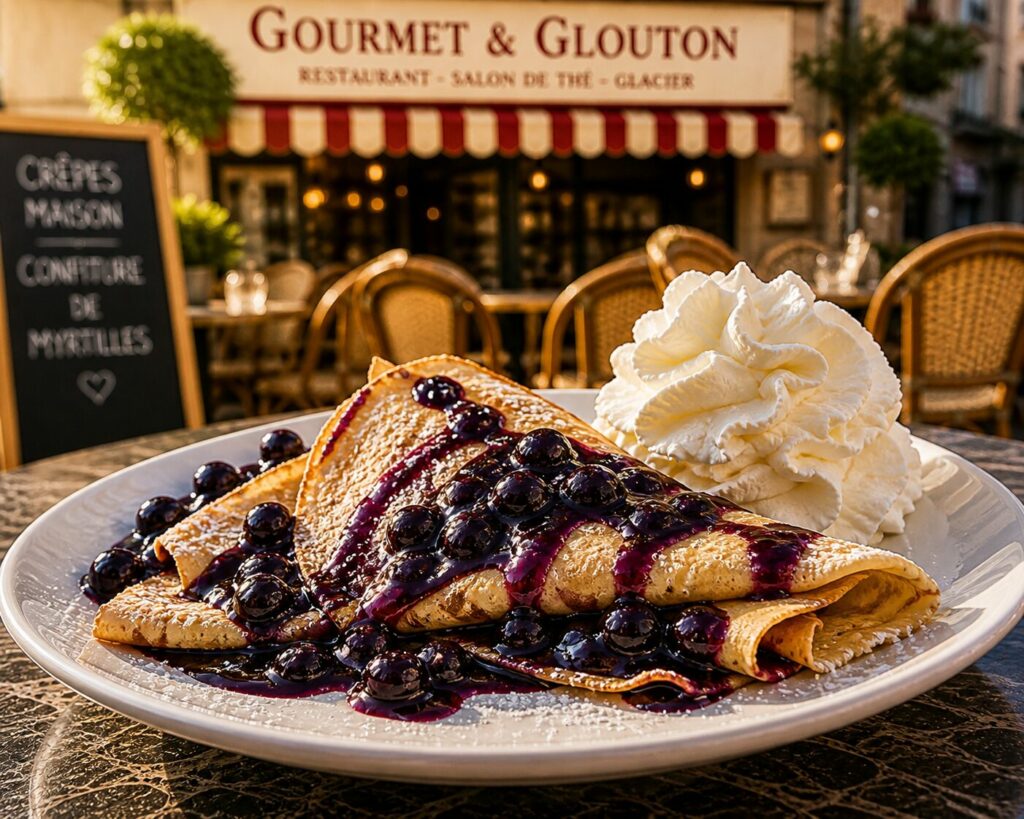 crepes myrtilles chantilly gourmet et glouton chaudes aigues dessert terrasse aubrac