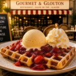 gaufre fraise glace vanille gourmet et glouton chaudes aigues