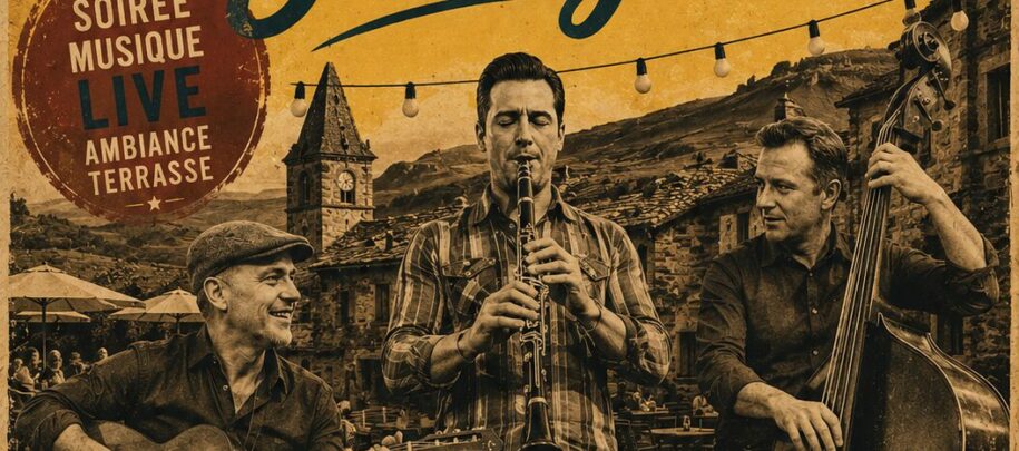 Tripotes Swing à Chaudes-Aigues : quand le jazz manouche retrouve naturellement sa place en terrasse