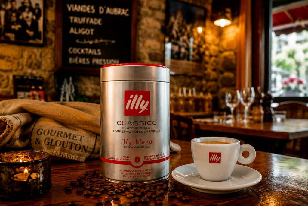 Café au restaurant, espresso illy Classico et ristretto à Chaudes-Aigues